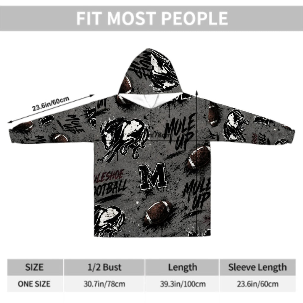 Muleshoe Mules Adult Blanket Hoodie — West Texas School Spirit