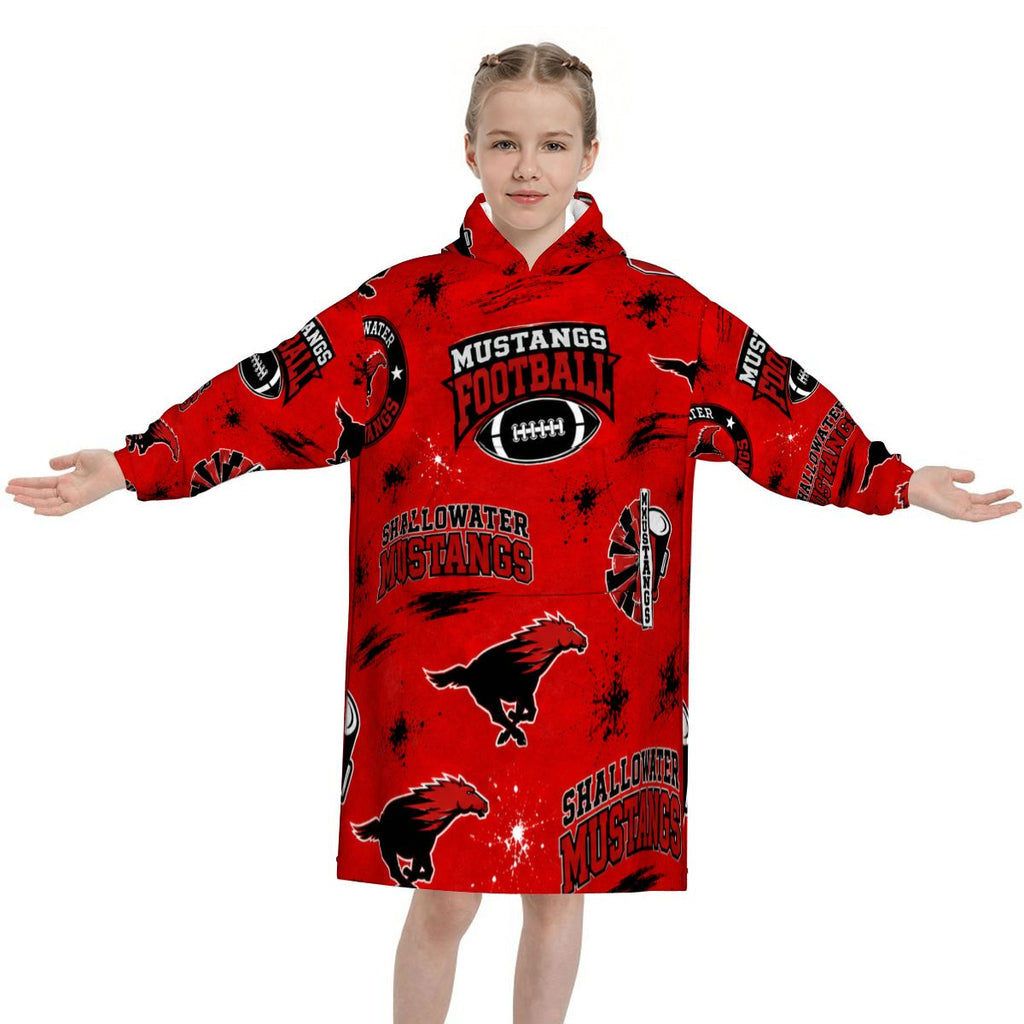 Shallowater Mustangs Kids Blanket Hoodie — Little Mustangs, Big Pride