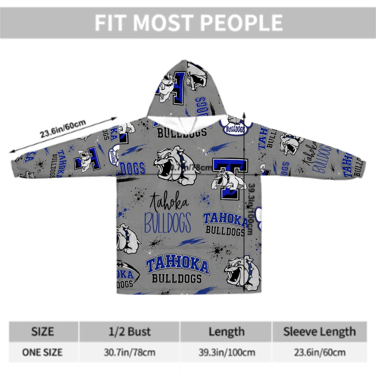 Tahoka Bulldogs Adult Blanket Hoodie — West Texas School Spirit