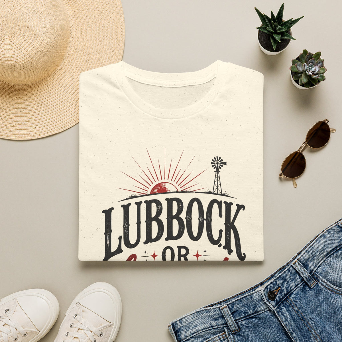 Lubbock or Leave It Tee - Cream