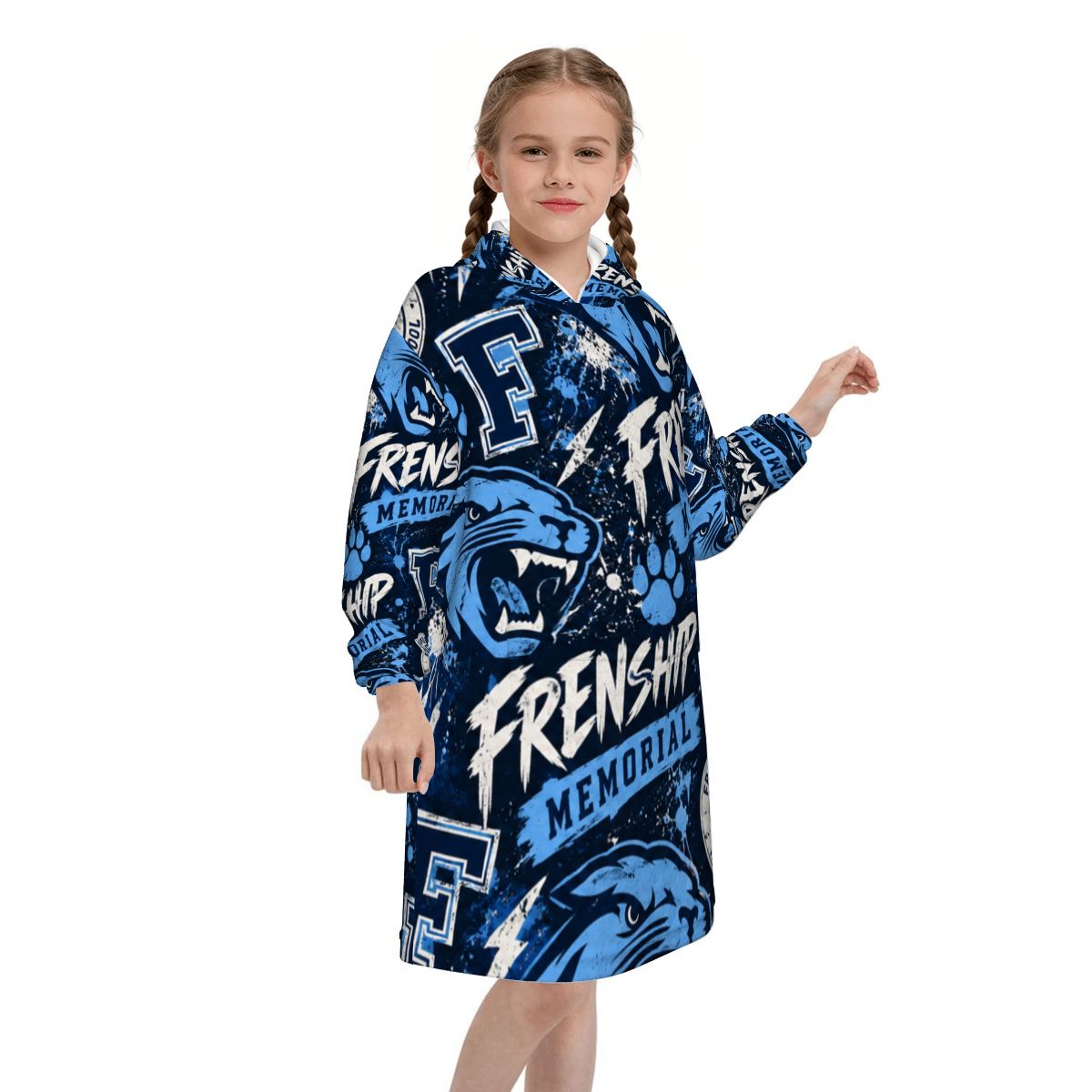 Frenship Memorial Panthers Blanket Hoodie for Kids