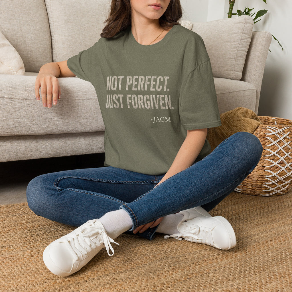 Not Perfect Just Forgiven T-Shirt — Inspirational Christian Graphic Tee