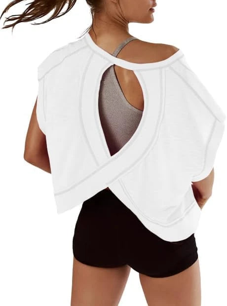 Open Back Workout Crop Top
