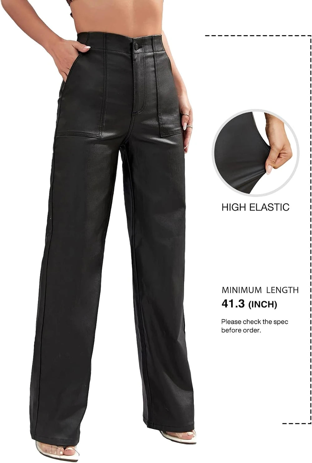 City Nights High-Waisted Faux Leather Pants