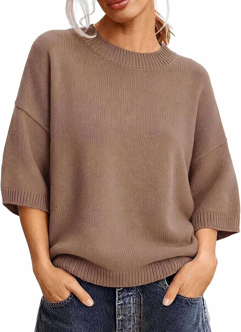 The Willa Short-Sleeve Knit Sweater