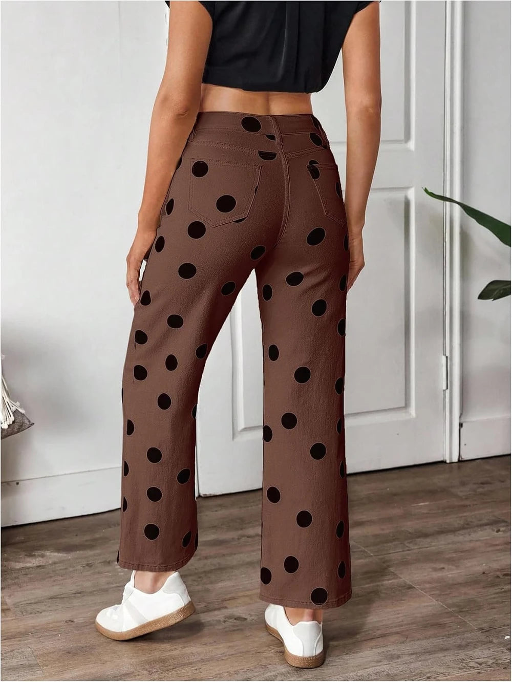 The Dottie Polka Dot Straight-Leg Jeans