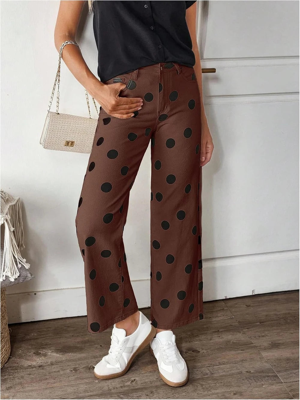The Dottie Polka Dot Straight-Leg Jeans
