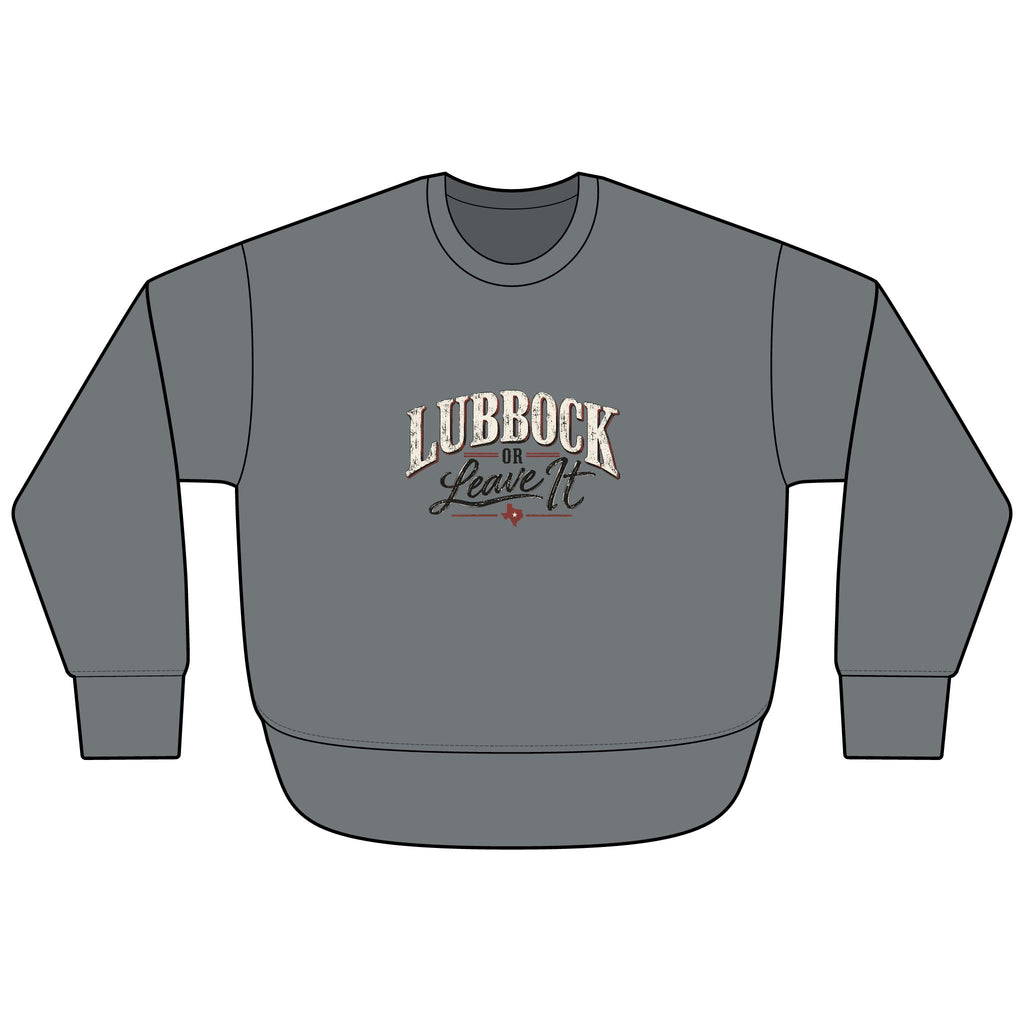 Lubbock Slow Saturday Oversized Fleece Crewneck