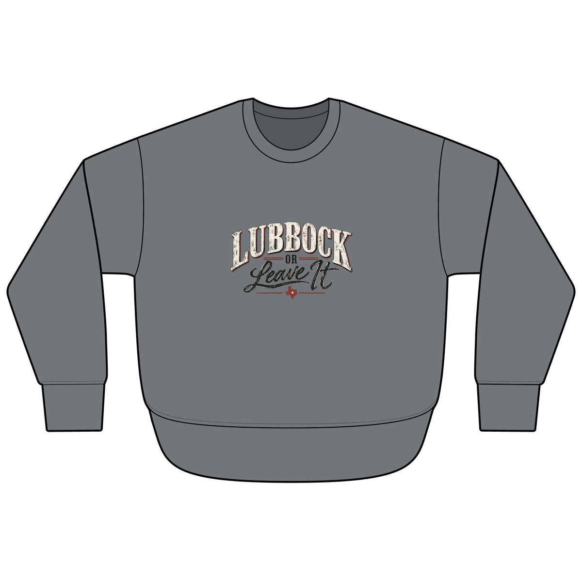 Lubbock Slow Saturday Oversized Fleece Crewneck