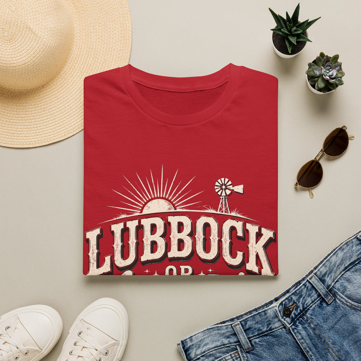 Lubbock or Leave It Tee - Cherry Red