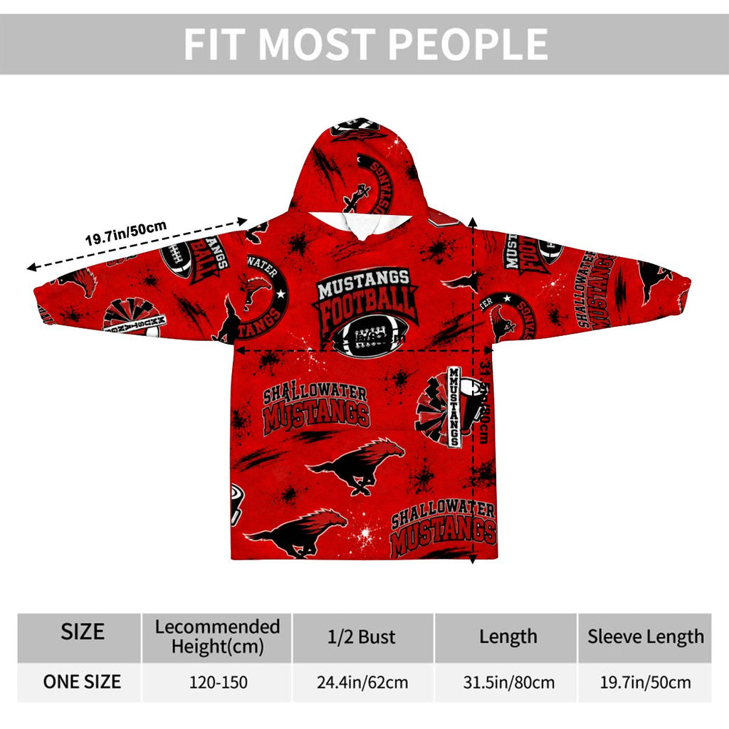 Shallowater Mustangs Kids Blanket Hoodie — Little Mustangs, Big Pride
