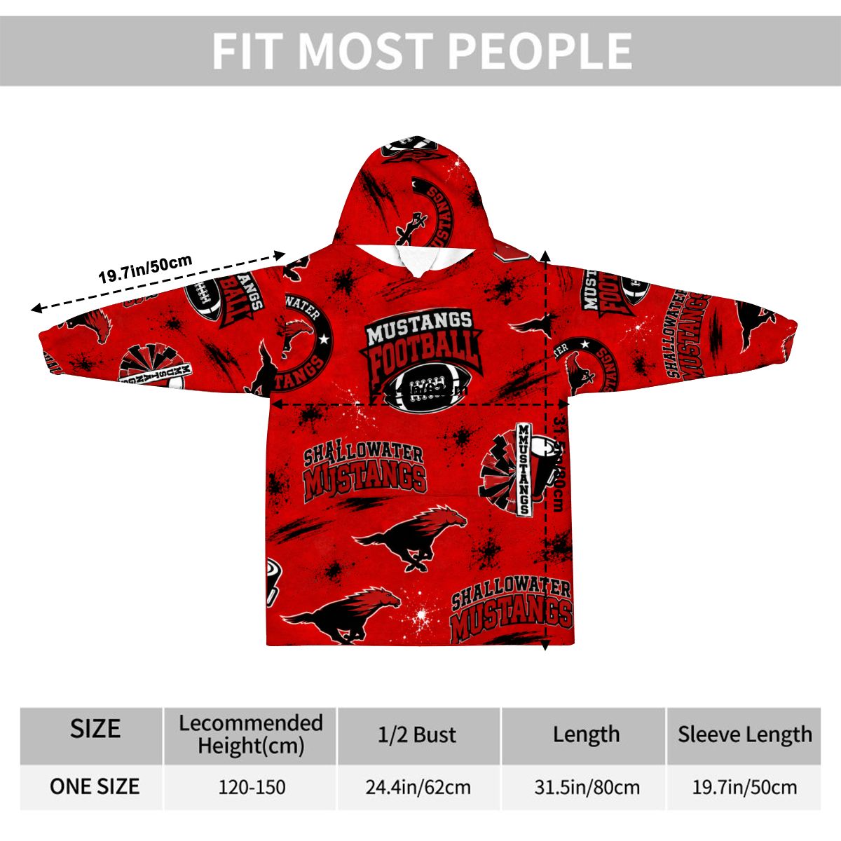 Shallowater Mustangs Kids Blanket Hoodie — Little Mustangs, Big Pride
