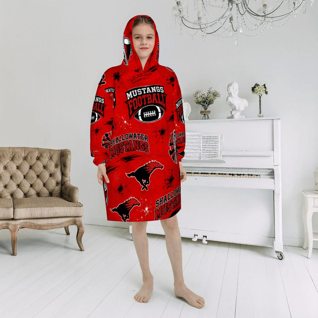 Shallowater Mustangs Kids Blanket Hoodie — Little Mustangs, Big Pride
