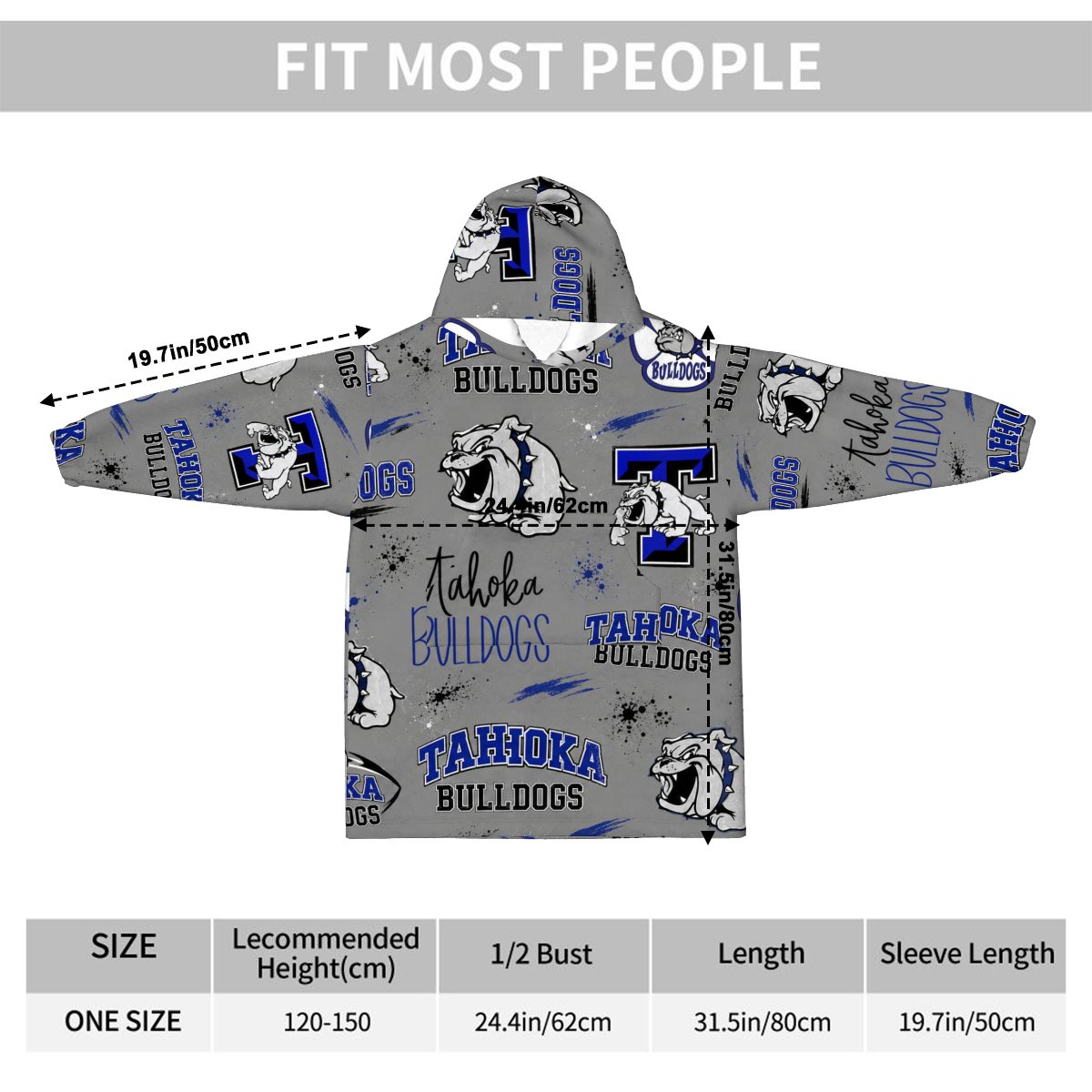Tahoka Bulldogs Kids Blanket Hoodie — Little Bulldogs, Big Pride