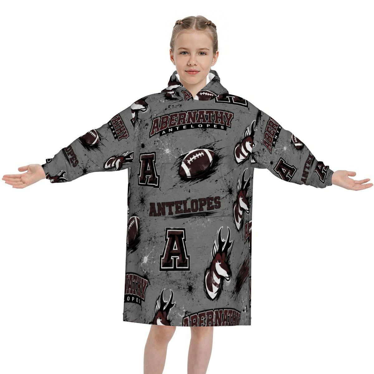 Abernathy Antelopes Kids Blanket Hoodie — Little Antelopes, Big Pride