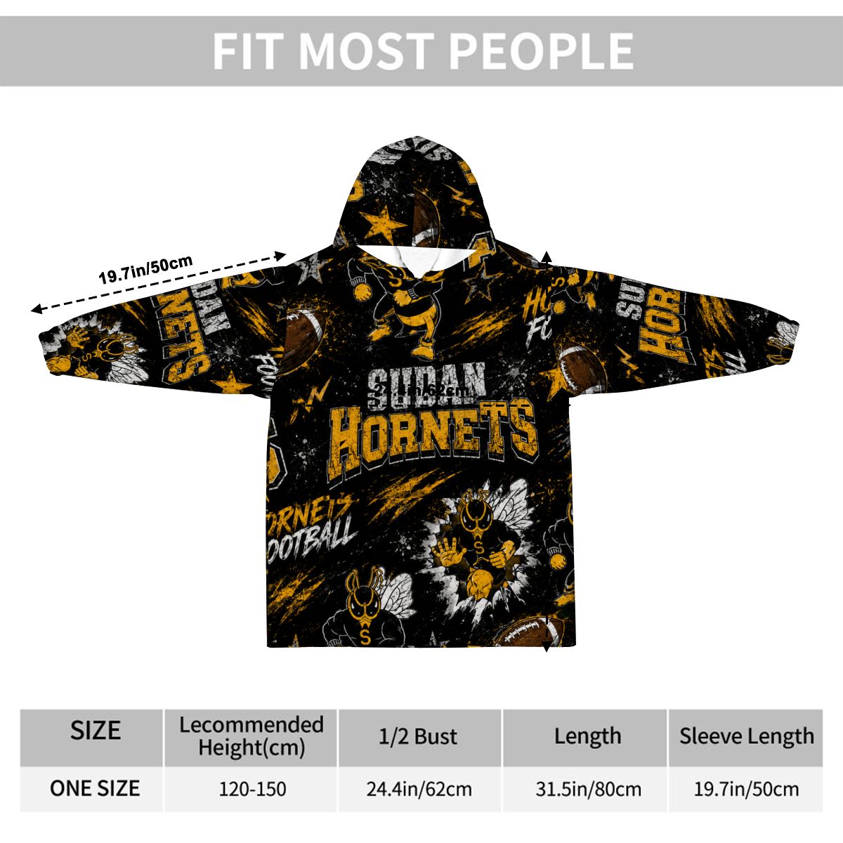 Sudan Hornets Kids Blanket Hoodie — Little Hornets, Big Pride
