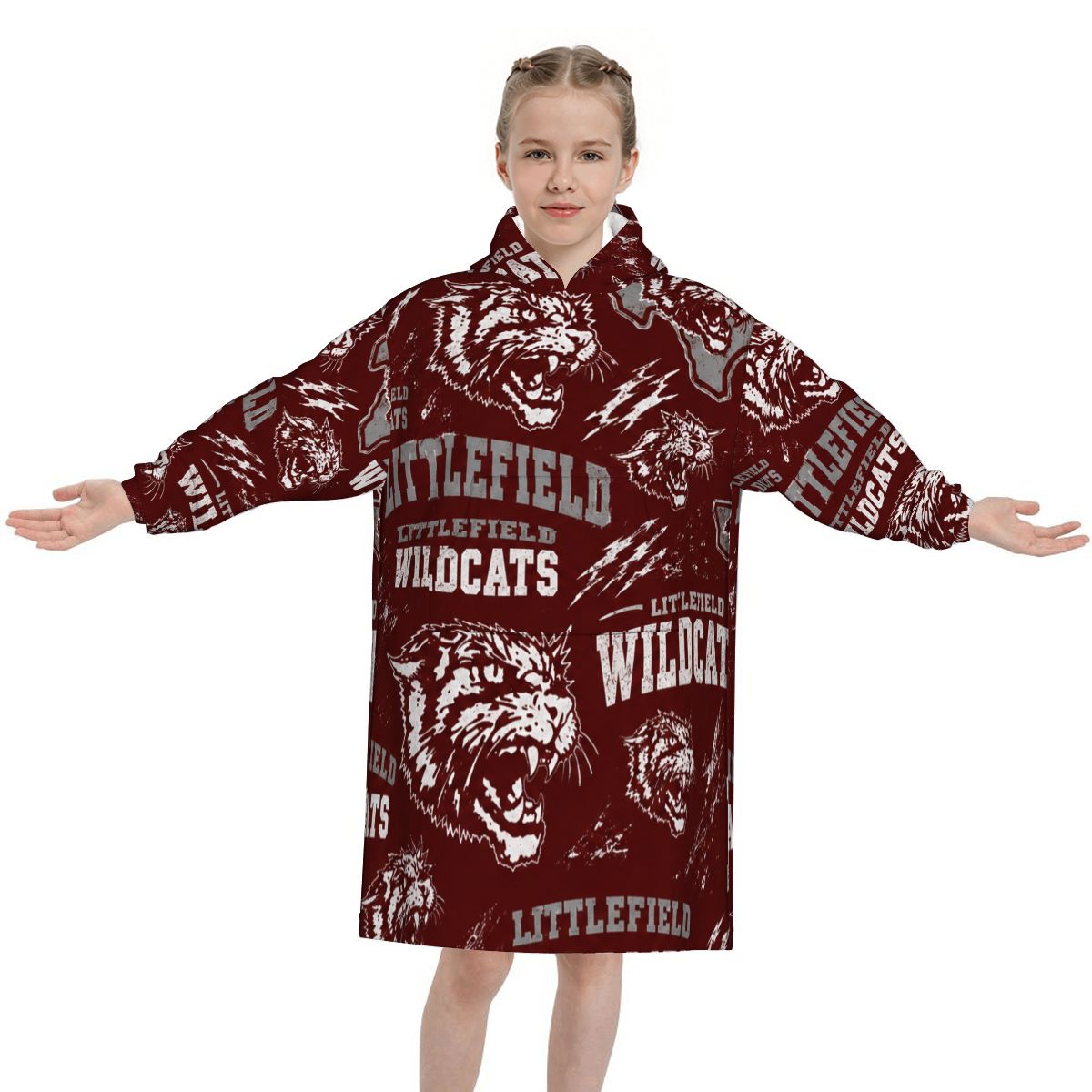 Littlefield Wildcats Kids Blanket Hoodie — Little Wildcats, Big Pride