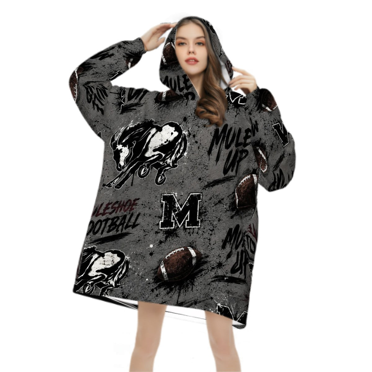 Muleshoe Mules Adult Blanket Hoodie — West Texas School Spirit