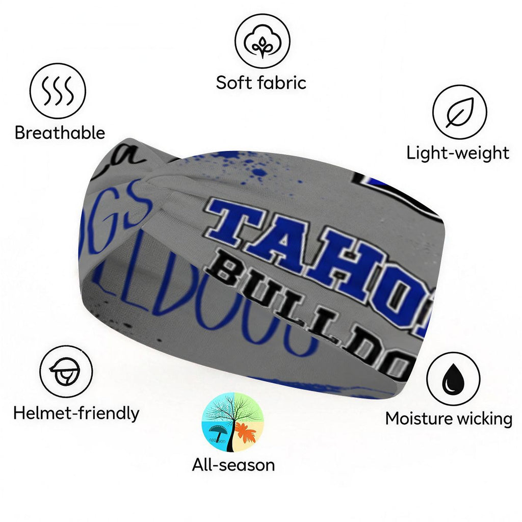 Tahoka Bulldogs Extra Wide Headband — Game Day Hair Accessory for Women