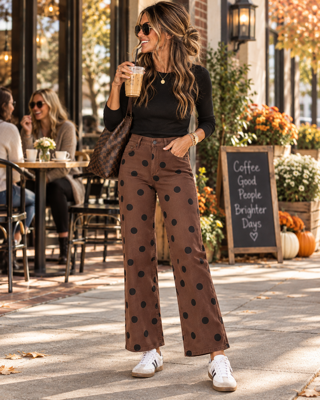 The Dottie Polka Dot Straight-Leg Jeans
