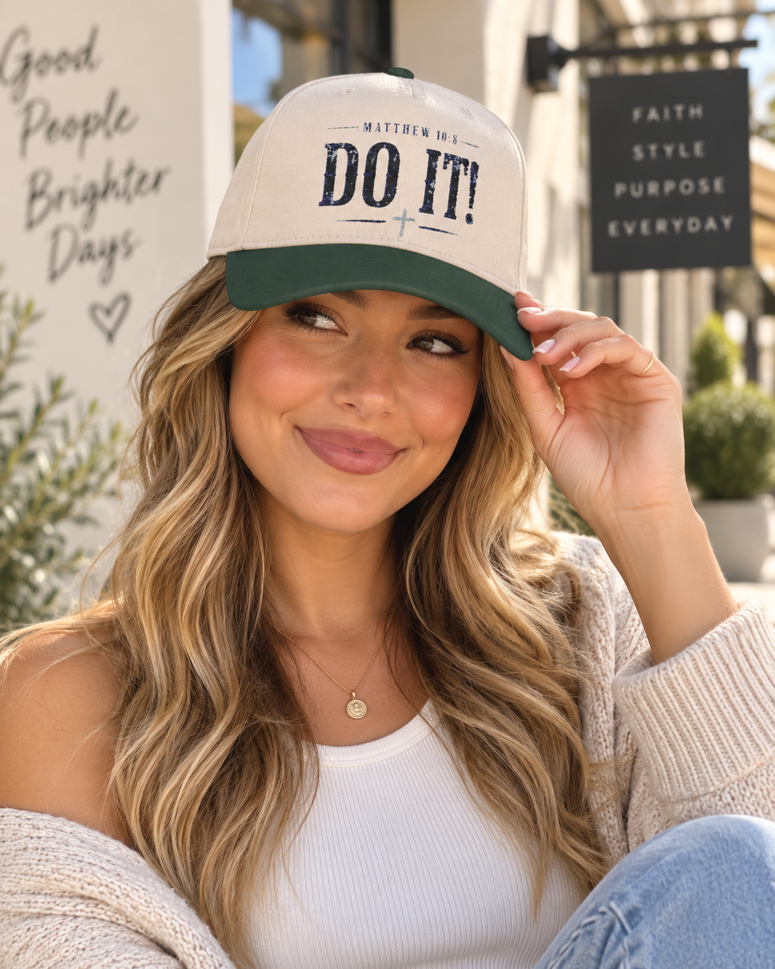 Matthew 10:8 Mid Profile Baseball Cap — Christian Faith Hat