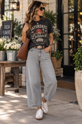 Women's Mid Rise Wide Leg Jeans