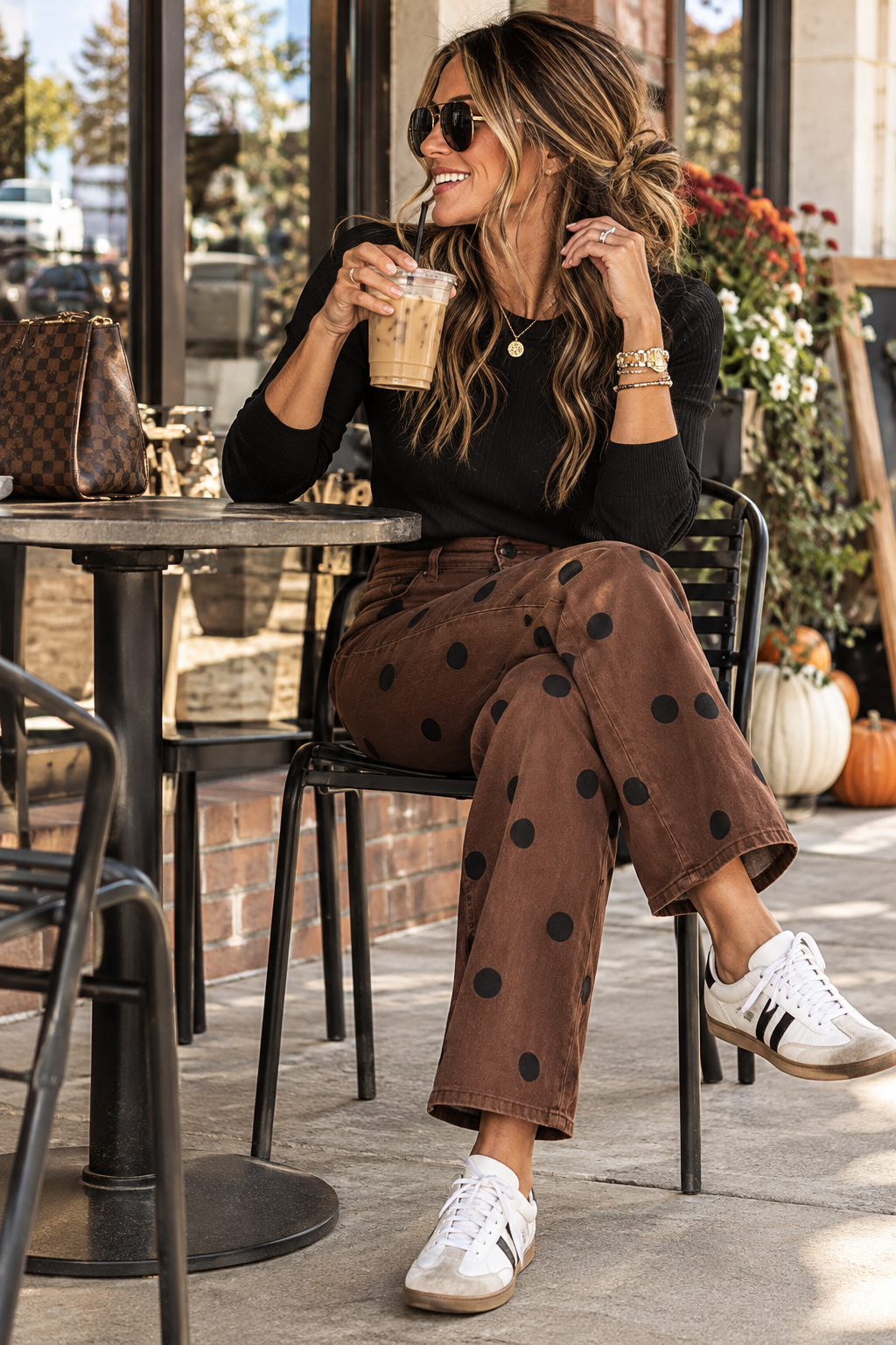 The Dottie Polka Dot Straight-Leg Jeans