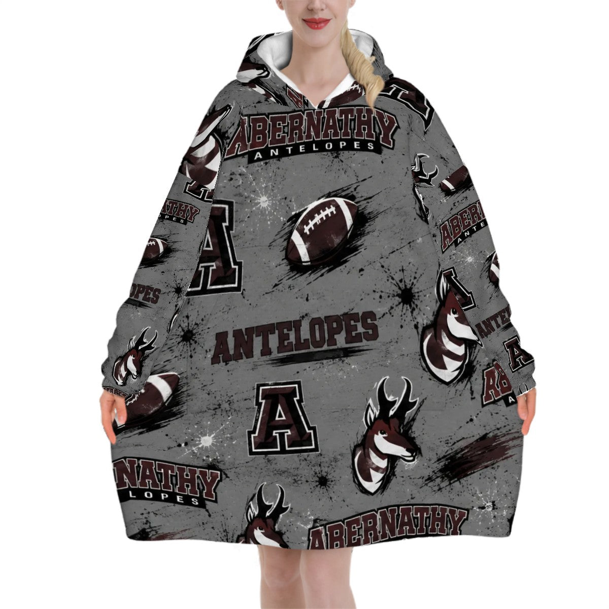 Abernathy Antelopes Adult Blanket Hoodie — West Texas School Spirit