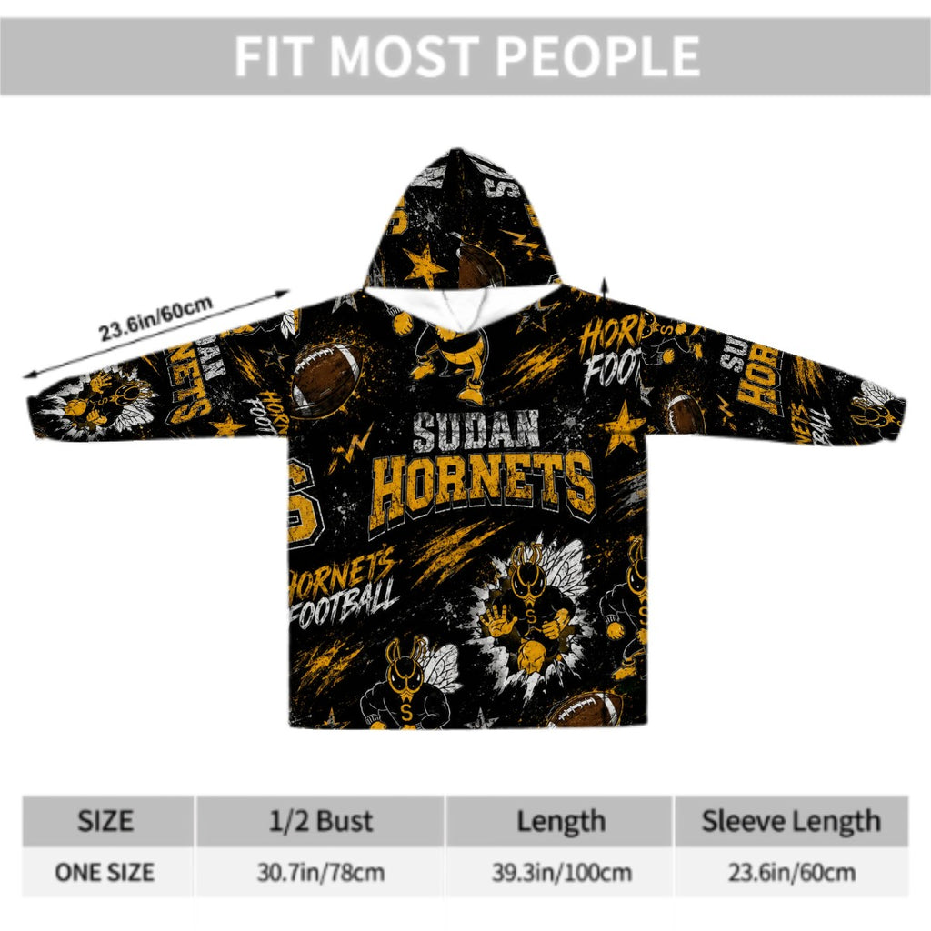 Sudan Hornets Adult Blanket Hoodie — Hometown Pride, West Texas Warm