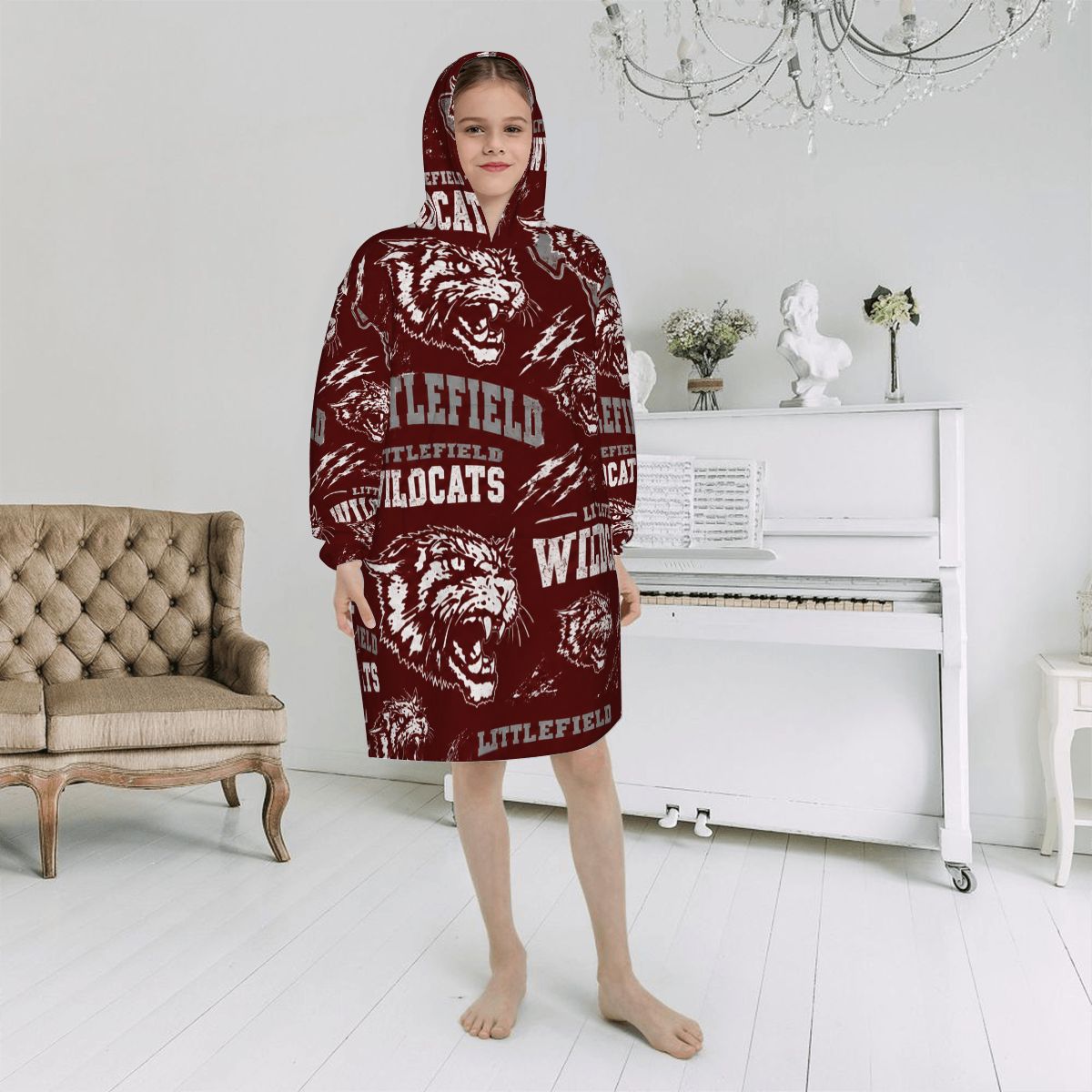 Littlefield Wildcats Kids Blanket Hoodie — Little Wildcats, Big Pride