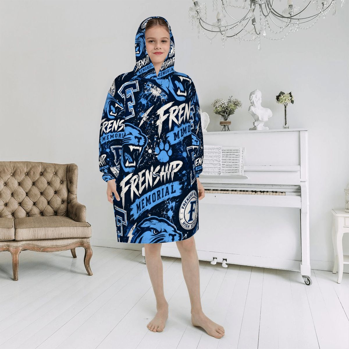 Frenship Memorial Panthers Blanket Hoodie for Kids