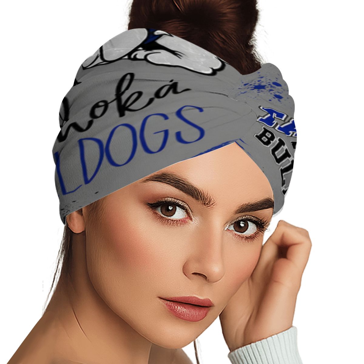 Tahoka Bulldogs Extra Wide Headband — Game Day Hair Accessory for Women