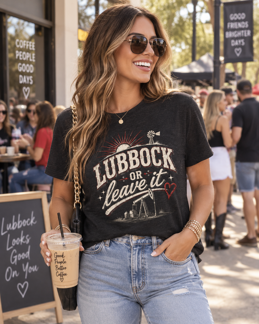 Lubbock or Leave It Tee - Vintage Black
