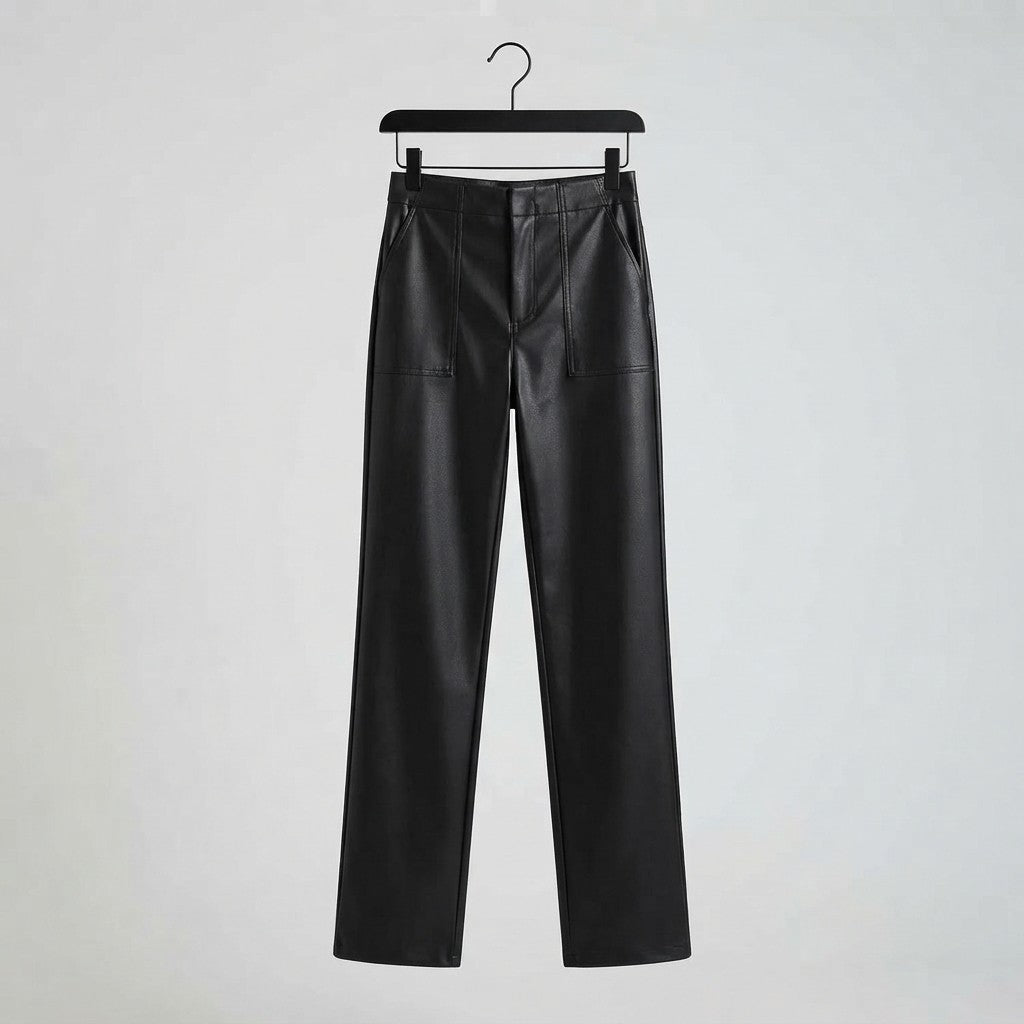 City Nights High-Waisted Faux Leather Pants