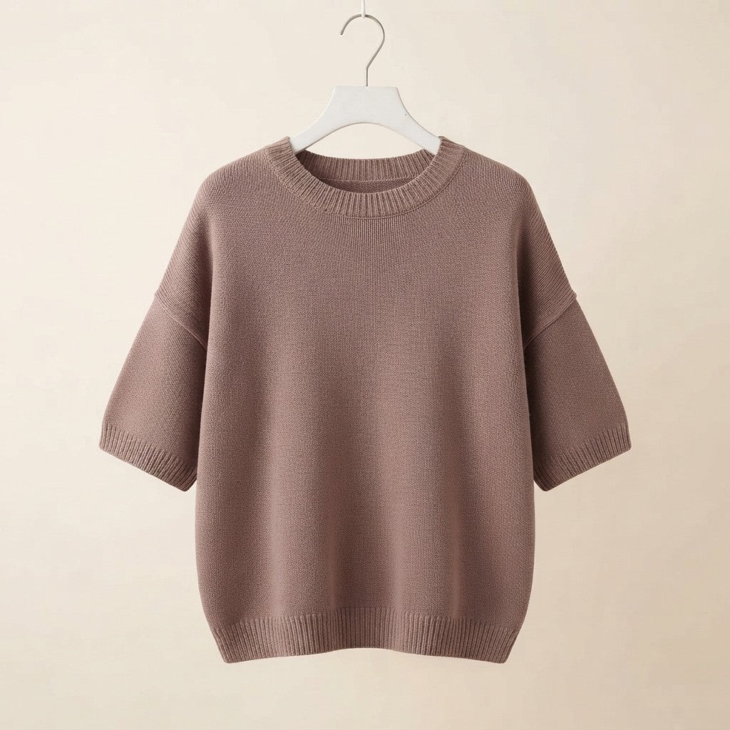 The Willa Short-Sleeve Knit Sweater
